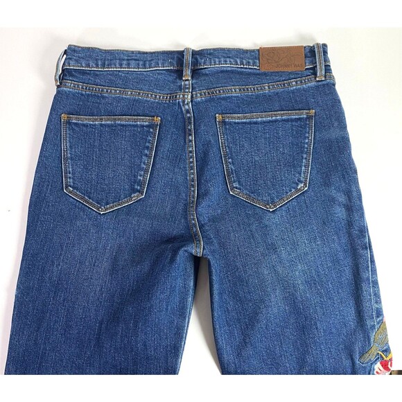 Johnny Was The Flare Embroidered Jeans Womens 25 Multicolor Floral Celestial - Picture 4 of 16